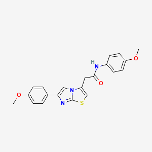 N-(4-methoxyphenyl)-2-[6-(4-methoxyphenyl)imidazo[2,1-b][1,3]thiazol-3-yl]acetamide