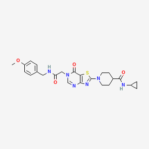 N-cyclopropyl-1-(6-{2-[(4-methoxybenzyl)amino]-2-oxoethyl}-7-oxo-6,7-dihydro[1,3]thiazolo[4,5-d]pyrimidin-2-yl)piperidine-4-carboxamide