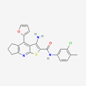 3-amino-N-(3-chloro-4-methylphenyl)-4-(2-furyl)-6,7-dihydro-5H-cyclopenta[b]thieno[3,2-e]pyridine-2-carboxamide