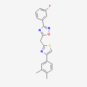 5-{[4-(3,4-Dimethylphenyl)-1,3-thiazol-2-yl]methyl}-3-(3-fluorophenyl)-1,2,4-oxadiazole