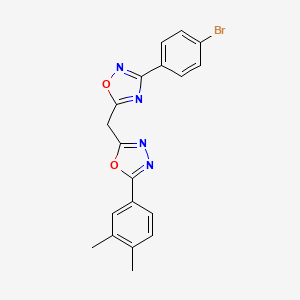 molecular formula C19H15BrN4O2 B11201798 3-(4-Bromophenyl)-5-{[5-(3,4-dimethylphenyl)-1,3,4-oxadiazol-2-yl]methyl}-1,2,4-oxadiazole 