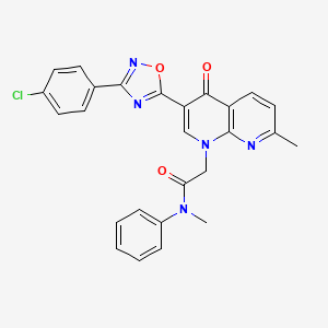 2-{3-[3-(4-Chlorophenyl)-1,2,4-oxadiazol-5-YL]-7-methyl-4-oxo-1,4-dihydro-1,8-naphthyridin-1-YL}-N-methyl-N-phenylacetamide