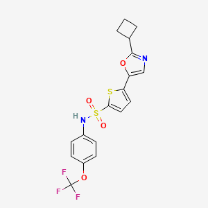 5-(2-cyclobutyl-1,3-oxazol-5-yl)-N-[4-(trifluoromethoxy)phenyl]thiophene-2-sulfonamide