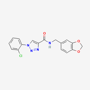 molecular formula C17H13ClN4O3 B11201814 N-(1,3-benzodioxol-5-ylmethyl)-1-(2-chlorophenyl)-1H-1,2,3-triazole-4-carboxamide 