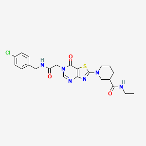 1-(6-{2-[(4-chlorobenzyl)amino]-2-oxoethyl}-7-oxo-6,7-dihydro[1,3]thiazolo[4,5-d]pyrimidin-2-yl)-N-ethylpiperidine-3-carboxamide