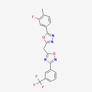 5-{[5-(3-Fluoro-4-methylphenyl)-1,3,4-oxadiazol-2-yl]methyl}-3-[3-(trifluoromethyl)phenyl]-1,2,4-oxadiazole