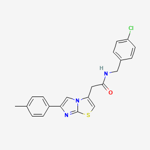 molecular formula C21H18ClN3OS B11201943 N-(4-chlorobenzyl)-2-(6-(p-tolyl)imidazo[2,1-b]thiazol-3-yl)acetamide 