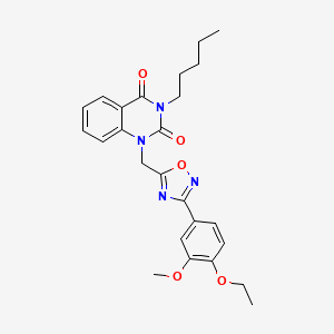 1-((3-(4-ethoxy-3-methoxyphenyl)-1,2,4-oxadiazol-5-yl)methyl)-3-pentylquinazoline-2,4(1H,3H)-dione