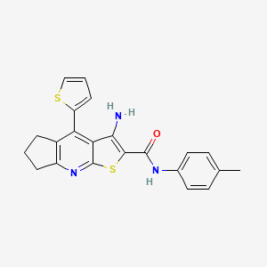 3-Amino-N-(4-methylphenyl)-4-(2-thienyl)-6,7-dihydro-5H-cyclopenta[B]thieno[3,2-E]pyridine-2-carboxamide