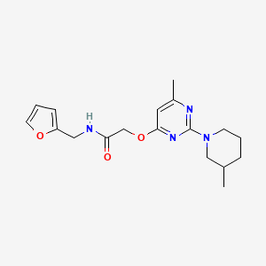 N-(furan-2-ylmethyl)-2-{[6-methyl-2-(3-methylpiperidin-1-yl)pyrimidin-4-yl]oxy}acetamide