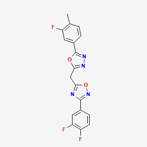 3-(3,4-Difluorophenyl)-5-{[5-(3-fluoro-4-methylphenyl)-1,3,4-oxadiazol-2-yl]methyl}-1,2,4-oxadiazole