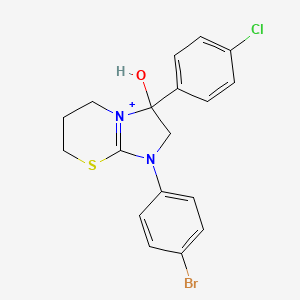 1-(4-bromophenyl)-3-(4-chlorophenyl)-3-hydroxy-2,3,6,7-tetrahydro-5H-imidazo[2,1-b][1,3]thiazin-1-ium