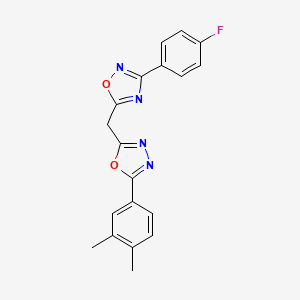 5-{[5-(3,4-Dimethylphenyl)-1,3,4-oxadiazol-2-yl]methyl}-3-(4-fluorophenyl)-1,2,4-oxadiazole