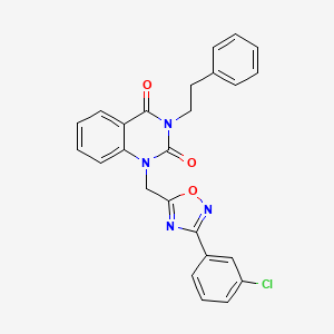 1-((3-(3-chlorophenyl)-1,2,4-oxadiazol-5-yl)methyl)-3-phenethylquinazoline-2,4(1H,3H)-dione