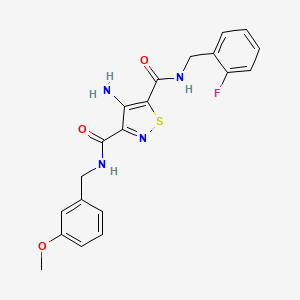 4-amino-N~5~-(2-fluorobenzyl)-N~3~-(3-methoxybenzyl)-1,2-thiazole-3,5-dicarboxamide