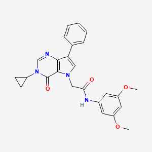 molecular formula C25H24N4O4 B11202217 2-(3-cyclopropyl-4-oxo-7-phenyl-3,4-dihydro-5H-pyrrolo[3,2-d]pyrimidin-5-yl)-N-(3,5-dimethoxyphenyl)acetamide 