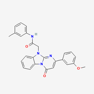 2-[2-(3-methoxyphenyl)-4-oxopyrimido[1,2-a]benzimidazol-10(4H)-yl]-N-(3-methylphenyl)acetamide