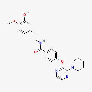 N-[2-(3,4-dimethoxyphenyl)ethyl]-4-{[3-(piperidin-1-yl)pyrazin-2-yl]oxy}benzamide