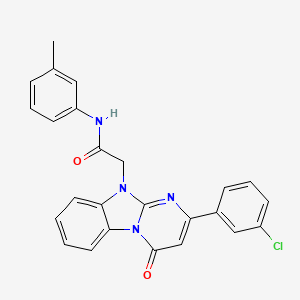 molecular formula C25H19ClN4O2 B11202361 2-[2-(3-chlorophenyl)-4-oxopyrimido[1,2-a]benzimidazol-10(4H)-yl]-N-(3-methylphenyl)acetamide 