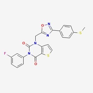 3-(3-fluorophenyl)-1-((3-(4-(methylthio)phenyl)-1,2,4-oxadiazol-5-yl)methyl)thieno[3,2-d]pyrimidine-2,4(1H,3H)-dione