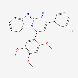 molecular formula C25H22BrN3O3 B11202377 2-(3-Bromophenyl)-4-(2,4,5-trimethoxyphenyl)-1,4-dihydropyrimido[1,2-a]benzimidazole 