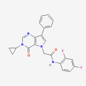 2-(3-cyclopropyl-4-oxo-7-phenyl-3,4-dihydro-5H-pyrrolo[3,2-d]pyrimidin-5-yl)-N-(2,4-difluorophenyl)acetamide