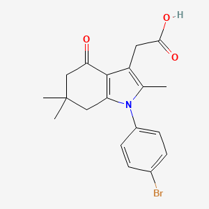 [1-(4-bromophenyl)-2,6,6-trimethyl-4-oxo-4,5,6,7-tetrahydro-1H-indol-3-yl]acetic acid