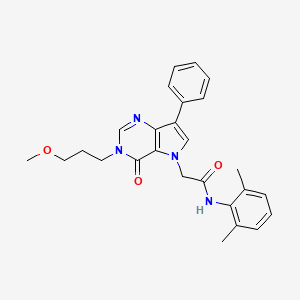 molecular formula C26H28N4O3 B11202425 N-(2,6-dimethylphenyl)-2-[3-(3-methoxypropyl)-4-oxo-7-phenyl-3,4-dihydro-5H-pyrrolo[3,2-d]pyrimidin-5-yl]acetamide 