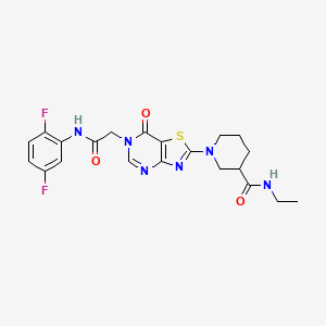 1-(6-{2-[(2,5-difluorophenyl)amino]-2-oxoethyl}-7-oxo-6,7-dihydro[1,3]thiazolo[4,5-d]pyrimidin-2-yl)-N-ethylpiperidine-3-carboxamide