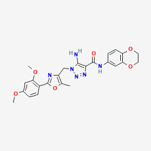 5-amino-N-(2,3-dihydro-1,4-benzodioxin-6-yl)-1-{[2-(2,4-dimethoxyphenyl)-5-methyl-1,3-oxazol-4-yl]methyl}-1H-1,2,3-triazole-4-carboxamide