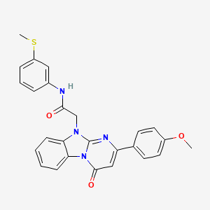 molecular formula C26H22N4O3S B11202499 2-[2-(4-methoxyphenyl)-4-oxopyrimido[1,2-a]benzimidazol-10(4H)-yl]-N-[3-(methylsulfanyl)phenyl]acetamide 