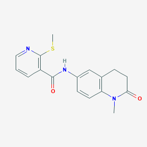 N-(1-Methyl-2-oxo-1,2,3,4-tetrahydro-6-quinolinyl)-2-(methylsulfanyl)nicotinamide