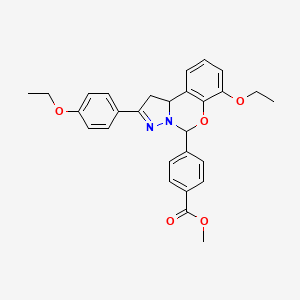 Methyl 4-[7-ethoxy-2-(4-ethoxyphenyl)-1,10b-dihydropyrazolo[1,5-c][1,3]benzoxazin-5-yl]benzoate