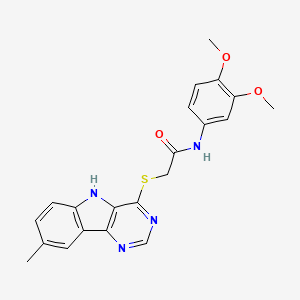 N-(3,4-Dimethoxyphenyl)-2-({8-methyl-5H-pyrimido[5,4-B]indol-4-YL}sulfanyl)acetamide