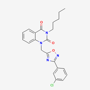 1-((3-(3-chlorophenyl)-1,2,4-oxadiazol-5-yl)methyl)-3-pentylquinazoline-2,4(1H,3H)-dione