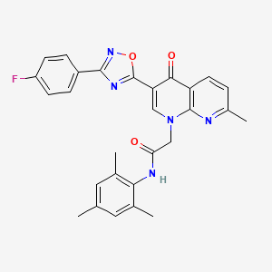 2-{3-[3-(4-fluorophenyl)-1,2,4-oxadiazol-5-yl]-7-methyl-4-oxo-1,8-naphthyridin-1(4H)-yl}-N-(2,4,6-trimethylphenyl)acetamide