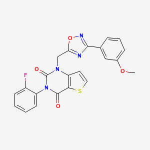 ethyl 2-{[({2-[5-(pyrrolidin-1-ylcarbonyl)-1H-benzimidazol-1-yl]ethyl}amino)carbonyl]amino}benzoate