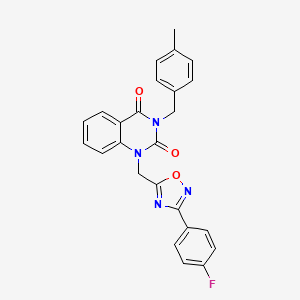 molecular formula C25H19FN4O3 B11202598 1-((3-(4-fluorophenyl)-1,2,4-oxadiazol-5-yl)methyl)-3-(4-methylbenzyl)quinazoline-2,4(1H,3H)-dione 