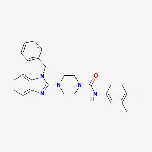 4-(1-benzyl-1H-benzo[d]imidazol-2-yl)-N-(3,4-dimethylphenyl)piperazine-1-carboxamide