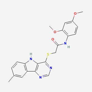 N-(2,4-Dimethoxyphenyl)-2-({8-methyl-5H-pyrimido[5,4-B]indol-4-YL}sulfanyl)acetamide