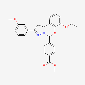 Methyl 4-[7-ethoxy-2-(3-methoxyphenyl)-1,10b-dihydropyrazolo[1,5-c][1,3]benzoxazin-5-yl]benzoate