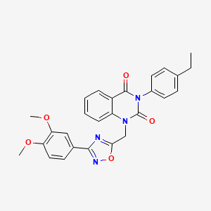 1-((3-(3,4-dimethoxyphenyl)-1,2,4-oxadiazol-5-yl)methyl)-3-(4-ethylphenyl)quinazoline-2,4(1H,3H)-dione