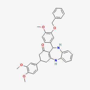 molecular formula C35H34N2O5 B11202724 11-[3-(benzyloxy)-4-methoxyphenyl]-3-(3,4-dimethoxyphenyl)-2,3,4,5,10,11-hexahydro-1H-dibenzo[b,e][1,4]diazepin-1-one 