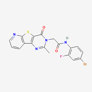 N-(4-bromo-2-fluorophenyl)-2-(4-methyl-6-oxo-8-thia-3,5,10-triazatricyclo[7.4.0.02,7]trideca-1(9),2(7),3,10,12-pentaen-5-yl)acetamide