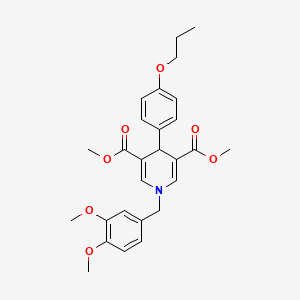 Dimethyl 1-(3,4-dimethoxybenzyl)-4-(4-propoxyphenyl)-1,4-dihydropyridine-3,5-dicarboxylate