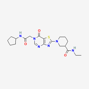 1-{6-[2-(cyclopentylamino)-2-oxoethyl]-7-oxo-6,7-dihydro[1,3]thiazolo[4,5-d]pyrimidin-2-yl}-N-ethylpiperidine-3-carboxamide