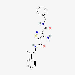 4-amino-N~3~-benzyl-N~5~-(2-phenylpropyl)-1,2-thiazole-3,5-dicarboxamide