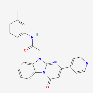 molecular formula C24H19N5O2 B11202850 N-(3-methylphenyl)-2-[4-oxo-2-(pyridin-4-yl)pyrimido[1,2-a]benzimidazol-10(4H)-yl]acetamide 