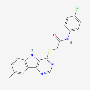 N-(4-Chlorophenyl)-2-({8-methyl-5H-pyrimido[5,4-B]indol-4-YL}sulfanyl)acetamide