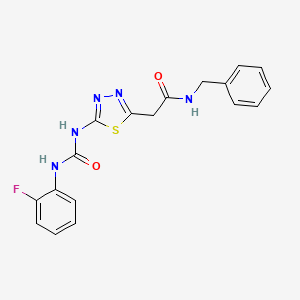 N-benzyl-2-(5-{[(2-fluorophenyl)carbamoyl]amino}-1,3,4-thiadiazol-2-yl)acetamide